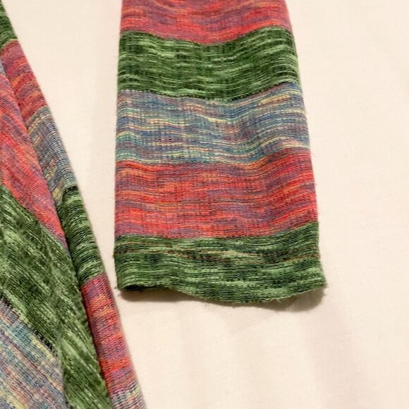 Zara Striped Green Pink Runched Knit Mini Dress Size Small - Picture 9 of 16